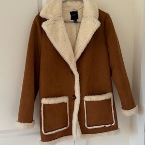Forever 21 Cream Faux Shearling Jacket